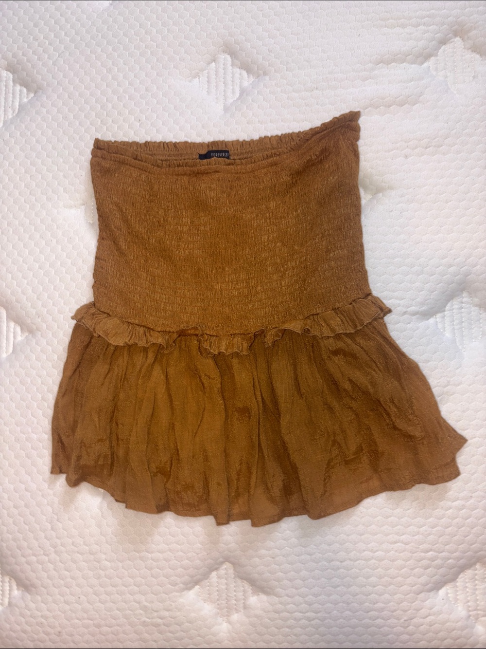 Forever 21 Tan Brown Ruffled Mini Skirt